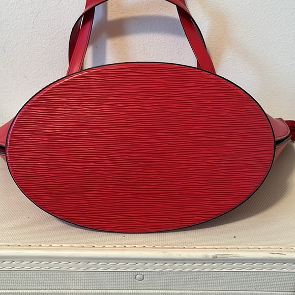 Louis Vuitton Red Saint Jacques Epi Leather Shoulder Bag Vintage Tote Rare - Picture 6 of 16